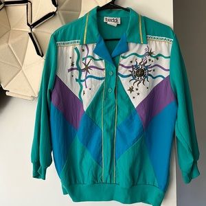 Vintage size small celestial pullover wind breaker jacket